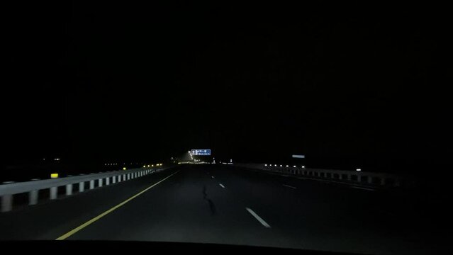 travel on the highway at night