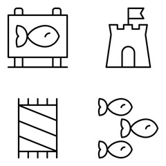 Beach Vector Line Icons