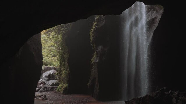 The Goa Raja Waterfall Big Water fall inside of a Cave in East Bali