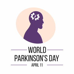 World Parkinson's Day. April 11. Health and memory problems. Banner.