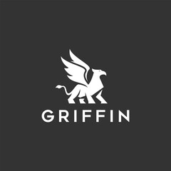 Naklejka premium griffin mythology logo illustration design