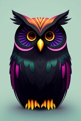 colored owl