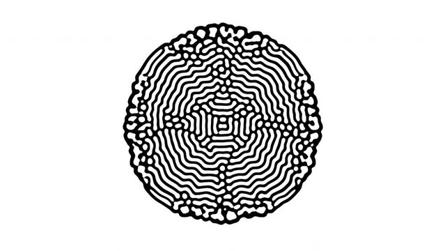 Reaction diffusion organic growing pattern. Cell division science background.