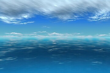 Obraz na płótnie Canvas sky with a surface of blue water. Generative AI