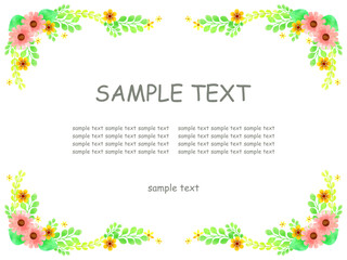 かわいい花と植物のフレーム