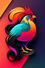 colored rooster
