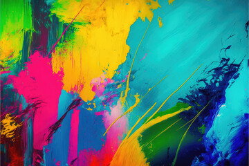 A multicolored painting, an ultrafine detailed, behance, color field, behance hd, vivid colors, vibrant color, abstract painting, happy colors, generative AI