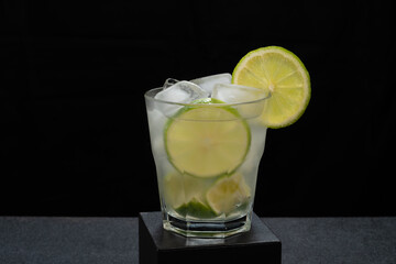 caipirinha a typical brazilian drink on a dark background