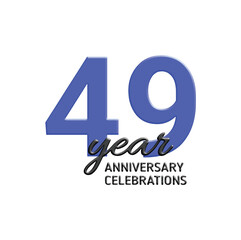 49th anniversary celebration logo design. vector festive illustration. Realistic 3d sign. Party event decoration
