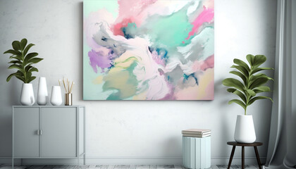 Pastel painting in modern living space