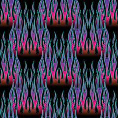 Fire flames seamless pattern vector illustration. Vector fire seamless background for flame wallpaper, wrapping, packaging, fabric and textile design.