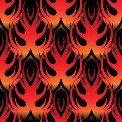 Seamless pattern vector fire flame image. Fire flames repeating tile background wallpaper texture design.