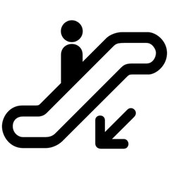 escalator down vector, icon, symbol, logo, clipart, isolated. vector illustration. vector illustration isolated on white background.