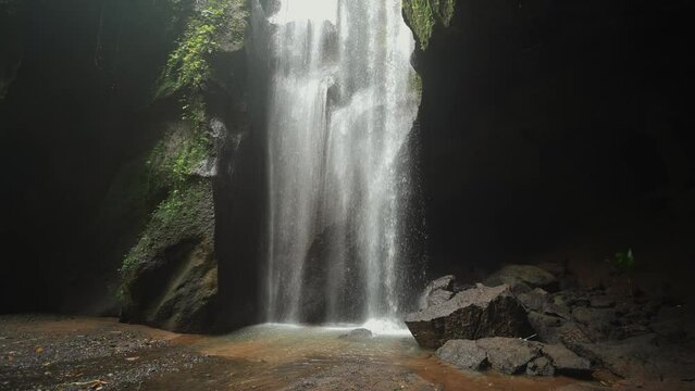 The Goa Raja Waterfall Big Water fall inside of a Cave in East Bali