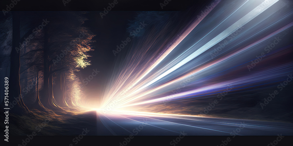 Wall mural abstract background with light rays, generative ai