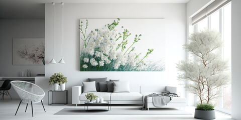 modern white interior design, generative ai