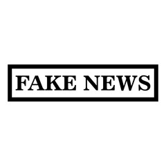 Fake news stamp icon vector logo design template