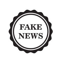 Fake news stamp icon vector logo design template