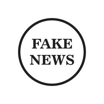 Fake news stamp icon vector logo design template