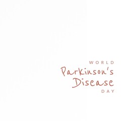 Illustrative image of world parkinson's disease day text against white background, copy space