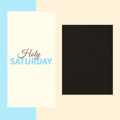 Composition of holy saturday text and copy space over multi coloured background