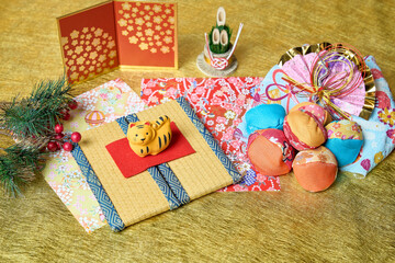 寅年の年賀状・背景素材