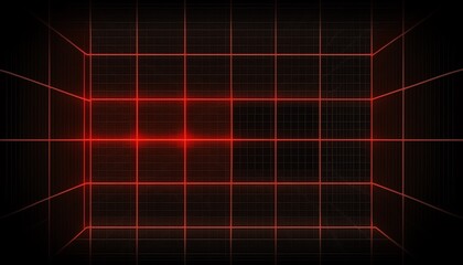 grid of red lines on a back background