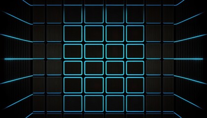 grid of blue lines on a back background