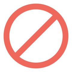 red ban sign flat icon