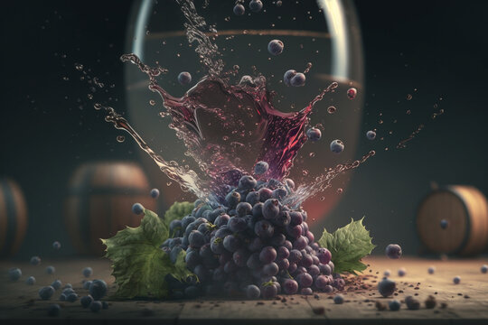 Making wine process, ficticious, background, generative ai