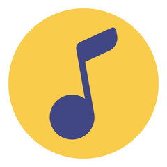 musical note symbol flat icon
