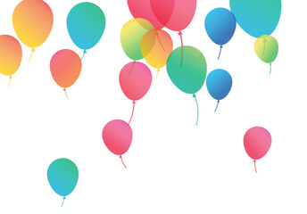 Confetti background with Party poppers and air balloons isolated. Festive vector illustration.Lettering Happy Birthday To You