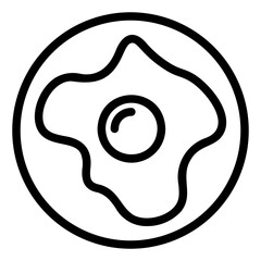 fried egg line icon