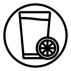orange juice line icon
