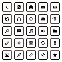 web icon set, contact us icon set, social media icon set vector sign symbol