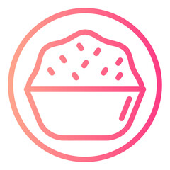 rice bowl gradient icon