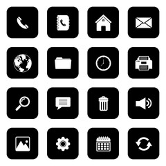 web icon set, contact us icon set, social media icon set vector sign symbol