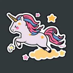 Obraz na płótnie Canvas Cute unicorn sticker 