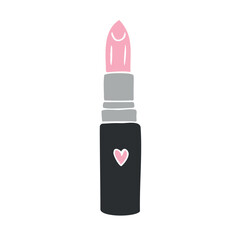 Vector hand drawn doodle sketch colored lipstick isolated on white background