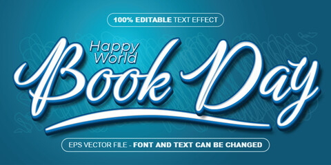 world book day 3d editable text effect