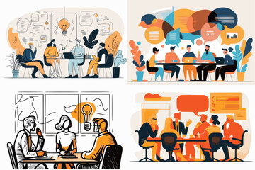Obraz na płótnie Canvas Business collaboration vector illustration