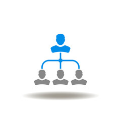 Vector illustration of people of flowchart. Icon of CRM Customer Relationship Management. Symbol of social structure.