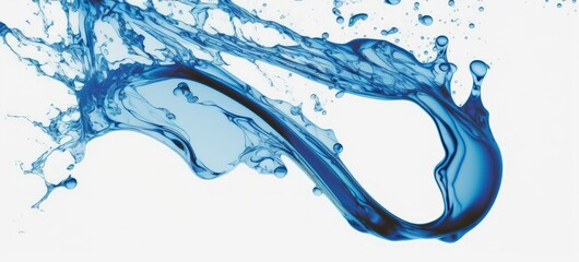 Fototapeta na wymiar 0 in blue water, isolated on a white background. Generative AI