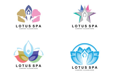 Yoga Logo Design, Sports Icon Illustration Fitness And Mind And Body Concentration
