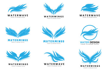 Fototapeta na wymiar Wings Logo Design, Shield Wings Vector, Bird Feather Illustration
