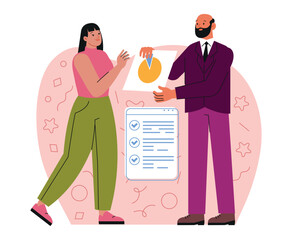 People doing business activities