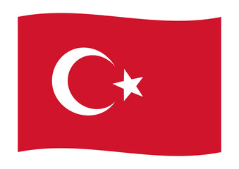 トルコ・シリア地震支援　風になびくトルコの国旗