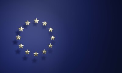 3d illustration European Union Flag concept