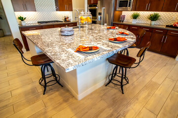 Granite Counter Island In Modern Kitchen