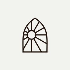 mihrab sun mahrab niche arch logo vector icon illustration